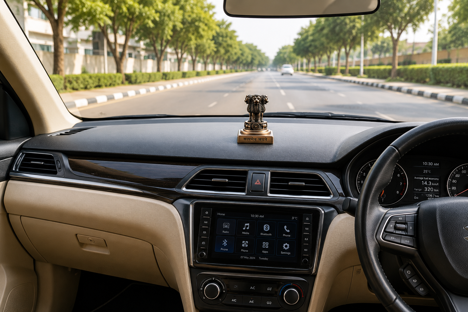 Antique finish Ashoka Stambh dashboard accessory for cars Antique finish Ashoka Stambh dashboard accessory for cars
