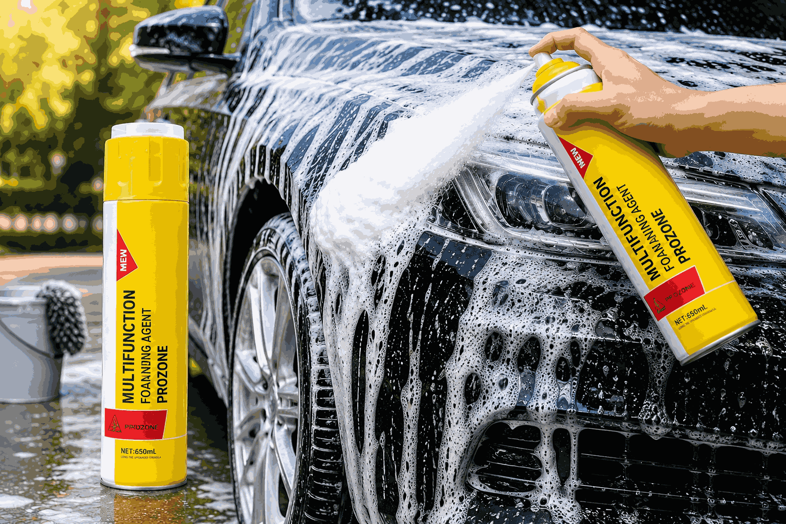 Auto detailing interior foam cleaner spray bottle