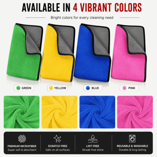 Multi color premium microfiber cloth pack of 4