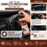 Protecting car engine wires from rat damage with repellent spray