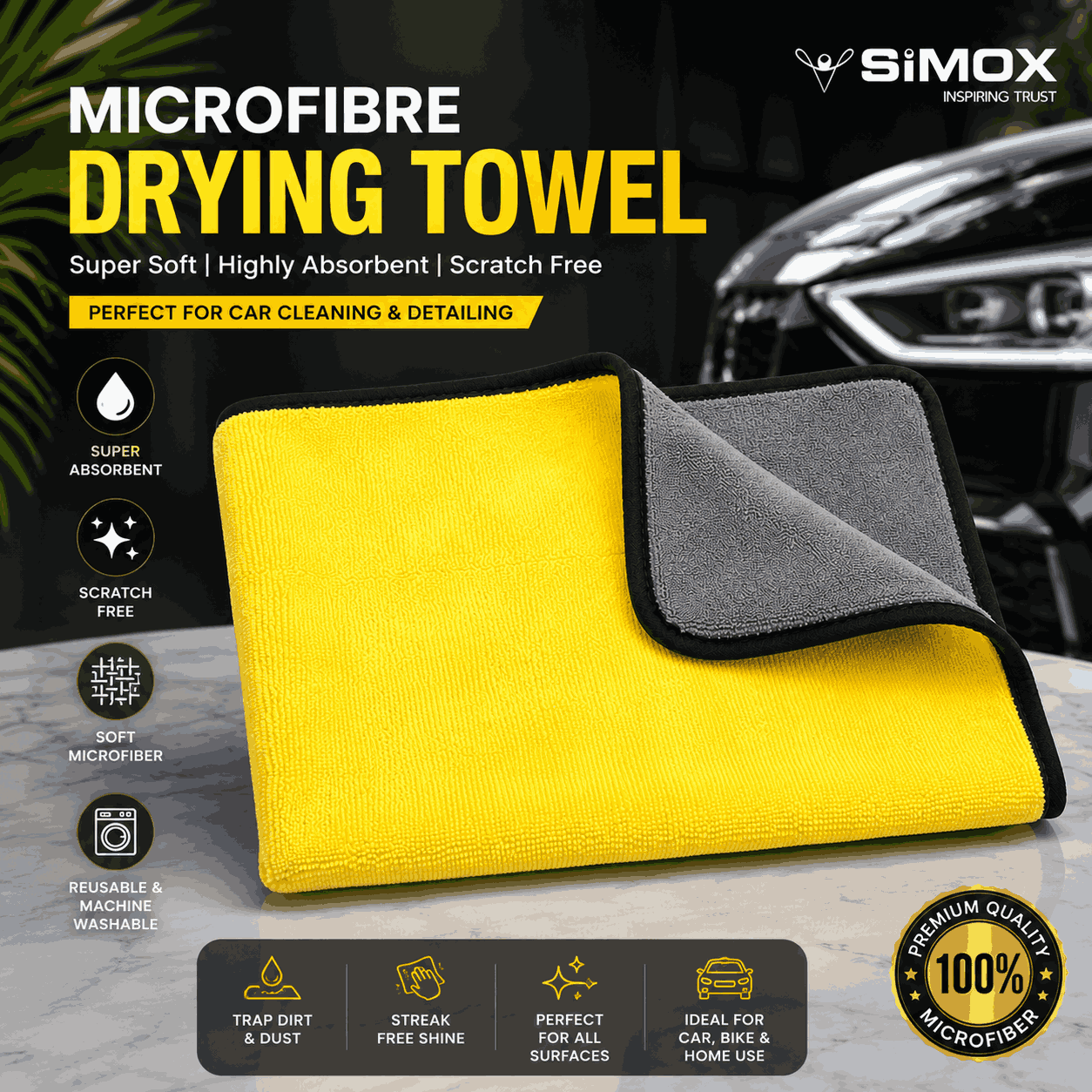 Scratch free premium microfiber cleaning cloth for cars Scratch free premium microfiber cleaning cloth for cars