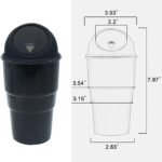 Technical drawing showing the 7.87-inch height and 2.63-inch base width of the car dustbin.