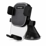 Driver's perspective of a phone securely held by the premium car mobile holder using GPS.