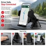 Adjustable side grips of the premium car mobile holder securing a large 7-inch smartphone.